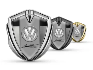 VW Badge Emblema Metal Look Moderno Stile Tuning